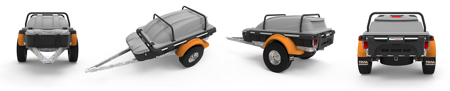 ACTIVE POD trailer technical specifications - front, side, rear, and three-quarter views